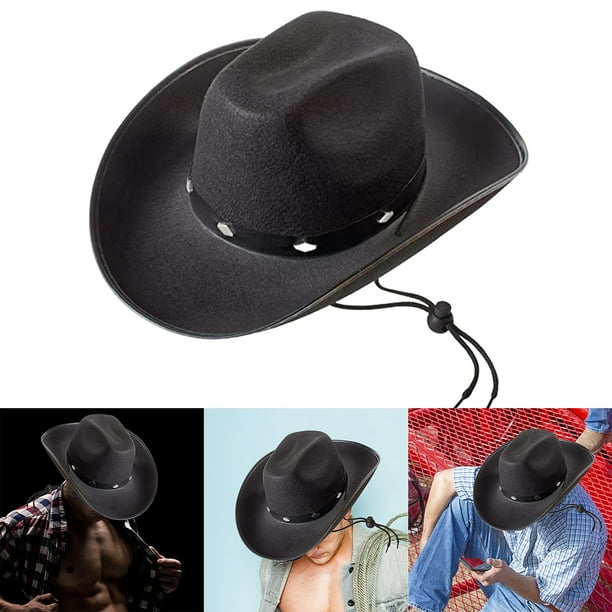 Sombrero de vaquero occidental Hombre de moda Gorras de jazz Sombrero de  parasol al aire libre de Moda para mujeres Hombres Rendimiento Negro  Baoblaze