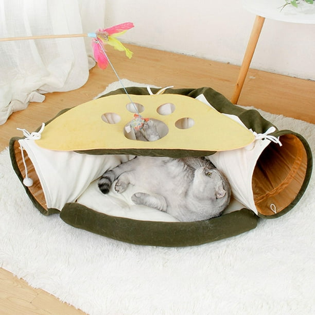 Túneles Plegables para 2 en un para Camas de de Interior Y Escondites para Mascotas, Perros, Conejos Colco de túnel para gatos | Walmart en línea