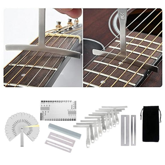 guitar luthier tools de herramientas ón luthier de configuración de guitarra con bolsa de transporte para guitarra bajo banjo uk estilo 1 hugo calibrador de medición de luthier