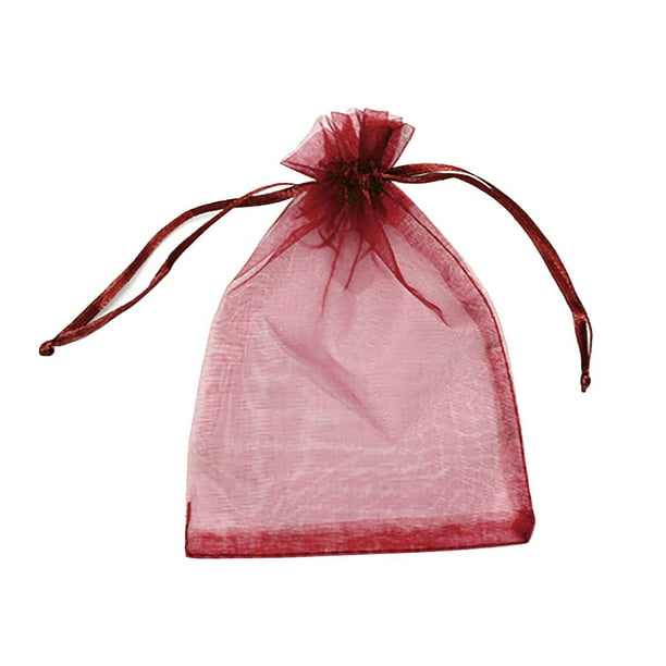 Bolsas de regalo de organza de 5 x 7 pulgadas con cordón para joyas,  dulces, juego de 50 bolsitas de gasa moradas grandes, bolsas de malla de  tela