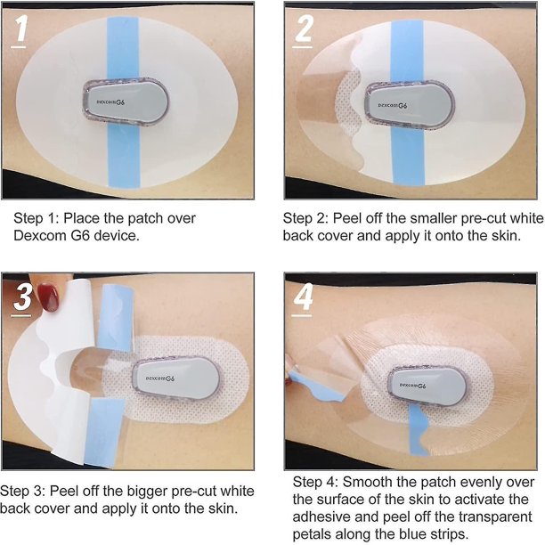 Parches adhesivos impermeables transparentes para Dexcom G6