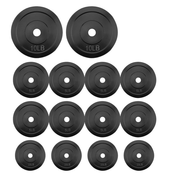 Discos para pesas / Discos para gimnasio de diferentes colores tamaños y  pesos Stock Photo