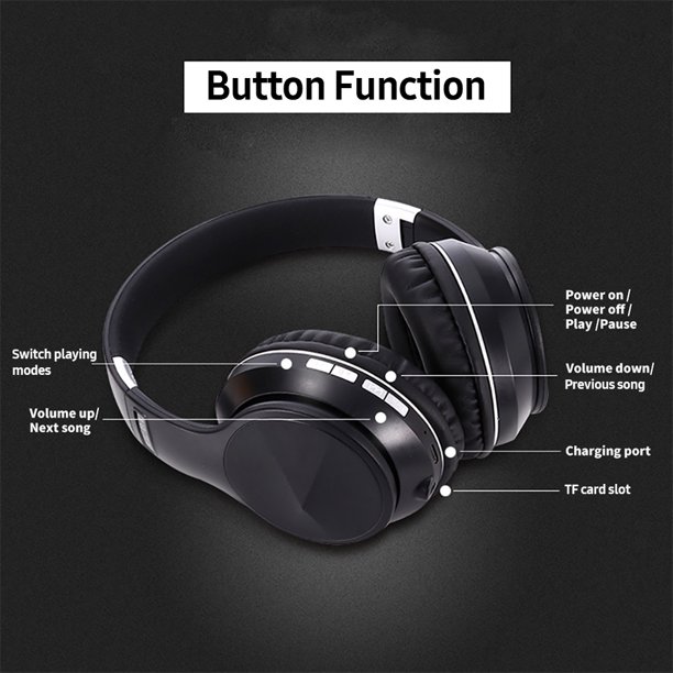 Auriculares plegables BT 5.0 Auriculares inalámbricos y con cable