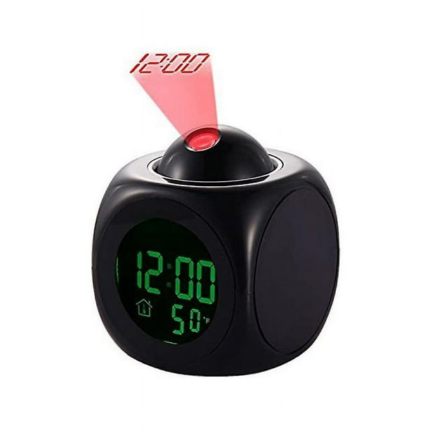 Reloj despertador digital, reloj de mesa digital LED con función de control  de voz y visualización de temperatura, alarma de espejo con alarma dual  Tiempo de repetición 4 niveles YONGSHENG 8390613115676