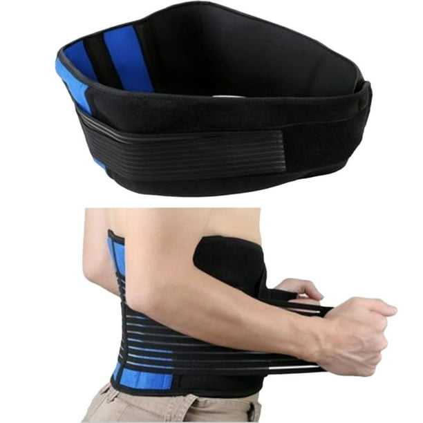  Cinturón de soporte lumbar para espalda totalmente ajustable  para dolor de espalda inferior y superior, talla L, color negro : Salud y  Hogar