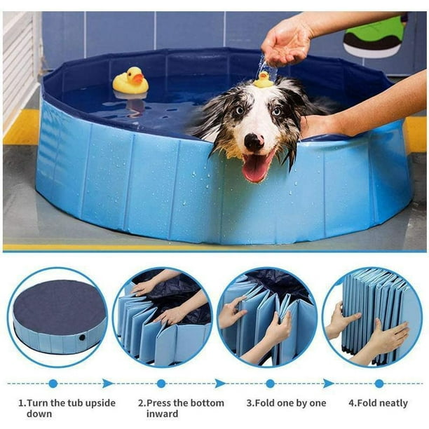 Piscina plegable para perros, gatos y niños, bañera para mascotas