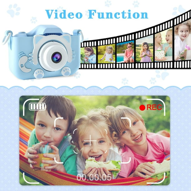 Cámara para niños de 3 a 12 años, niños/niñas, cámara digital para niños  pequeños con vídeo 1080P, regalos de festivales de cumpleaños de Navidad para  niños, cámara selfie para niños, tarjeta SD