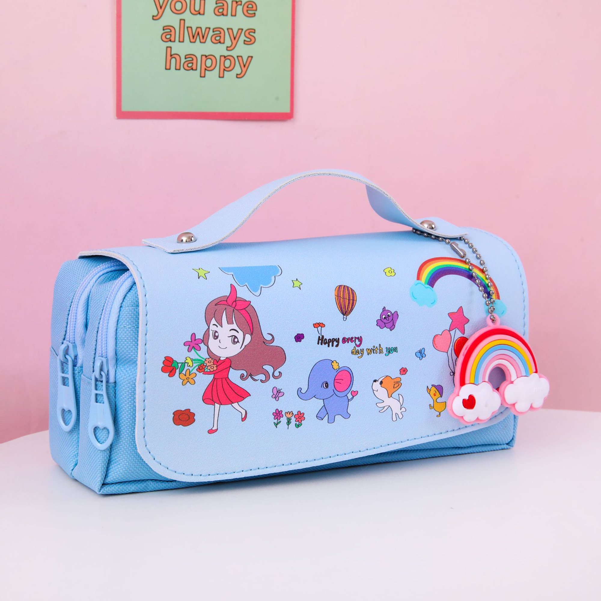 Estuche de lápices lindo coreano Útiles escolares Papeleria estacionaria  kawaii bolsa de lápiz estético para niñas estudiantes niños