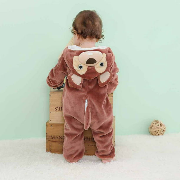 Pijamas Para Niños Otoño Invierno Bebé Infantil Unisex Pijama Para Niños Onesie De Felpa De Animal Perezoso Una Pieza Marrón Odeerbi LM103-2946 | Walmart en línea