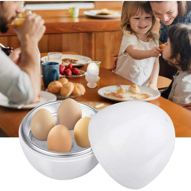 RV Cocedor de huevos para microondas para 4 huevos, cocedor de agua,  microondas en solo 8 minutos para huevos duros y blandos, cocedor rápido de  huevos para huevos, apto para lavavajillas brillar