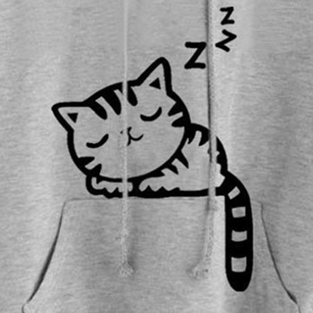 Sudadera Mujer Gato Camiseta Blusa de Otoño e Invierno de Manga