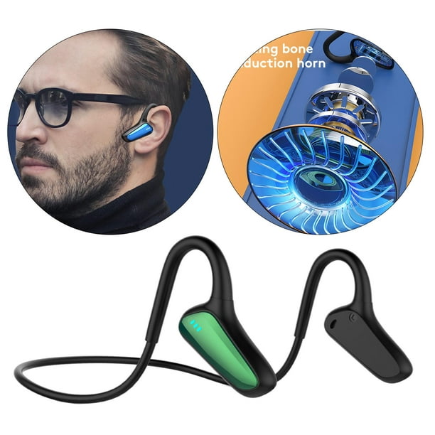 Auriculares Bluetooth de conducción ósea, auriculares deportivos con  micrófono,ranura para tarjeta TF auriculares a prueba de sudor para  exteriores, correr, ciclismo, conducción, gimnasio (Azul) : :  Electrónica