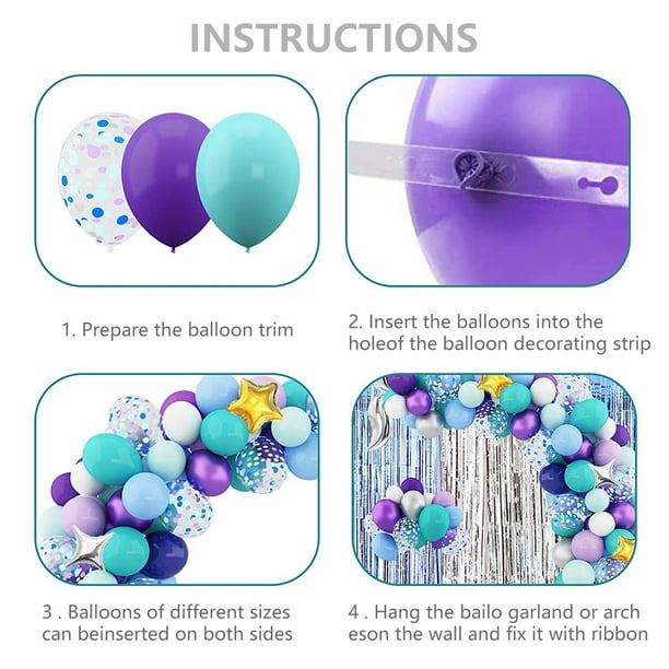 Globos rosa y morado, 40 globos rosa claro de 12 pulgadas, globos de color  rosa, globos de lavanda, globos de confeti plateado para suministros de