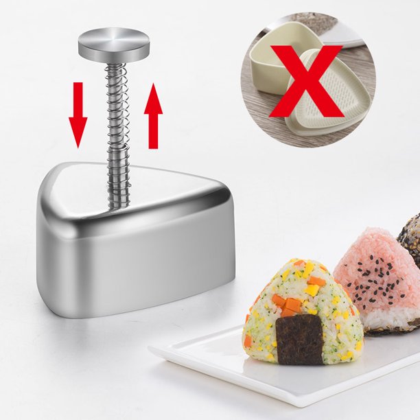 Molde Onigiri, molde de bolas de arroz de acero inoxidable para hacer  sushi, molde clásico de triángulo de spam Musubi para niños, almuerzo,  Bento y hogar DIY-2 piezas XianweiShao 1327537054092