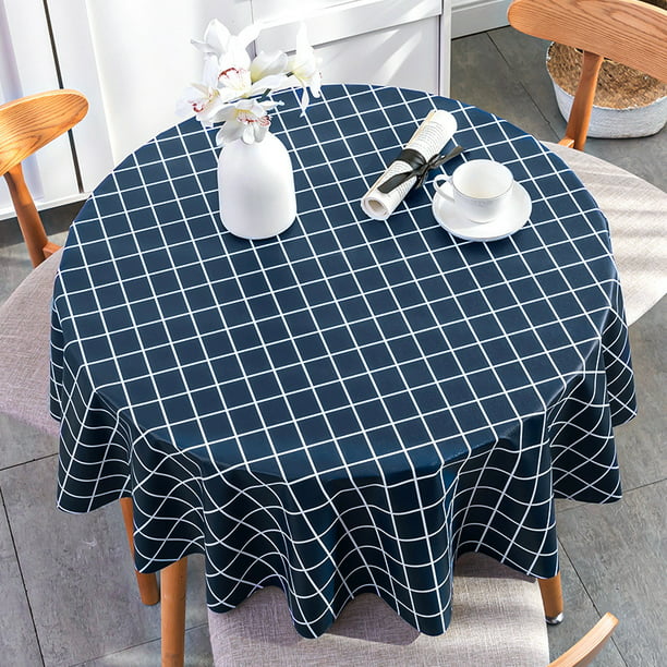  Mantel redondo de plástico para mesas de hasta 72 pulgadas  (azul, 84 pulgadas, paquete de 12) : Hogar y Cocina