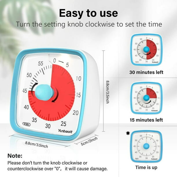 Temporizador Visual Digital de 60 minutos para niños y adultos, reloj de  Cuenta Regresiva para hornear