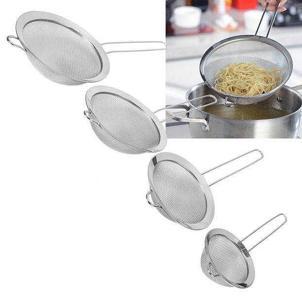 Cocina de acero inoxidable manual tamiz de harina colador de cocina  herramienta para hornear 4 piezas