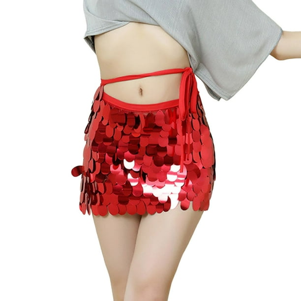 Minifalda de Lentejuelas Roja para mujer