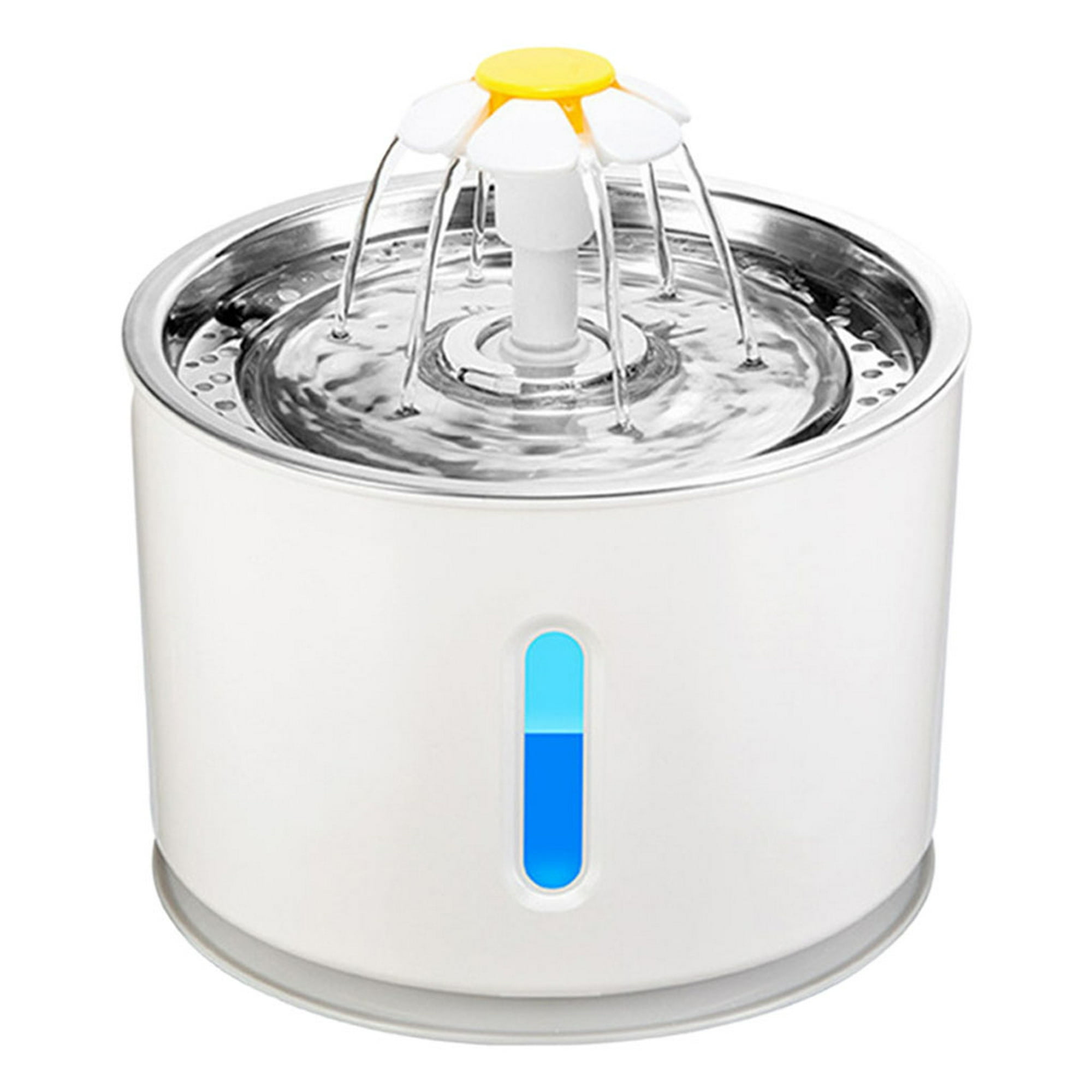 Beacon Pet Fuente de agua para gatos de acero inoxidable, LED de 81 oz/2.4  L, dispensador automático de agua para perros con 1 filtro de repuesto para