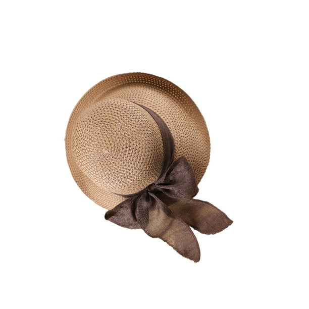 Minnieouse Sombrero de playa con protección solar para mujer de verano,  gorra de sol de ala ancha a la moda, sombreros tejidos para viajar y  Sombreros Caqui