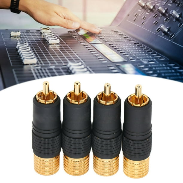Enchufe De Audio RCA, Conector RCA Transparente Chapado En Oro Para Cables  De 10 Mm Para Líneas De Audio