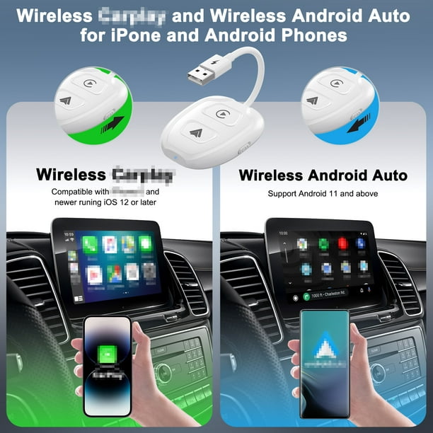 Transceptor del vehículo Adaptador inalámbrico CarPlay Convierte cableado a  inalámbrico Convierte Plug amp; Play