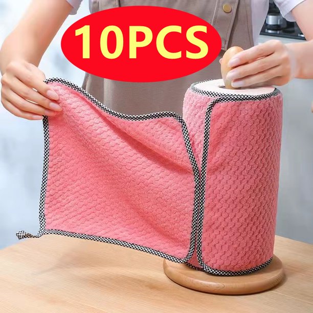 10pcs Super Absorbent Microfiber Kitchen Dish Cloth High