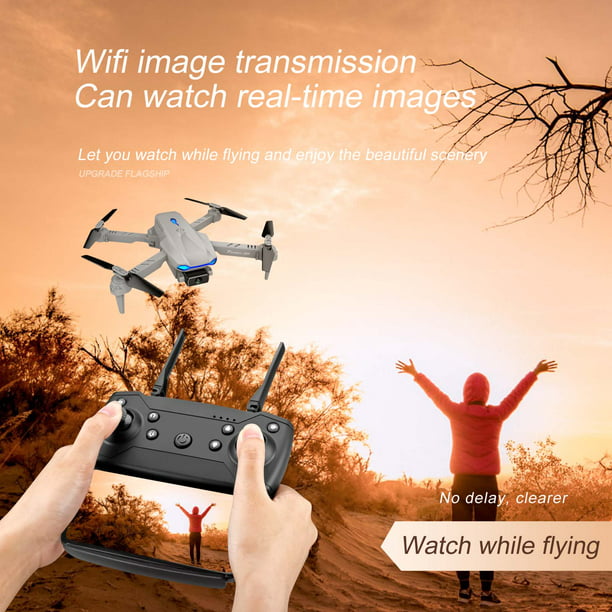 Dron con cámara 4K y Mando a distancia, doble cámara de seguimiento de  vuelo, sensor de gravedad, gestos, foto, vídeo, retención de altitud, modo  sin cabeza, para adultos y niños : 