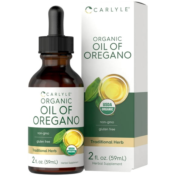 suplemento carlyle de aceite orgánico de orégano 60 ml líquido vegano