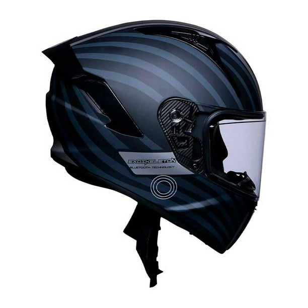  Casco de motocicleta Bluetooth, color negro (pequeño) :  Automotriz