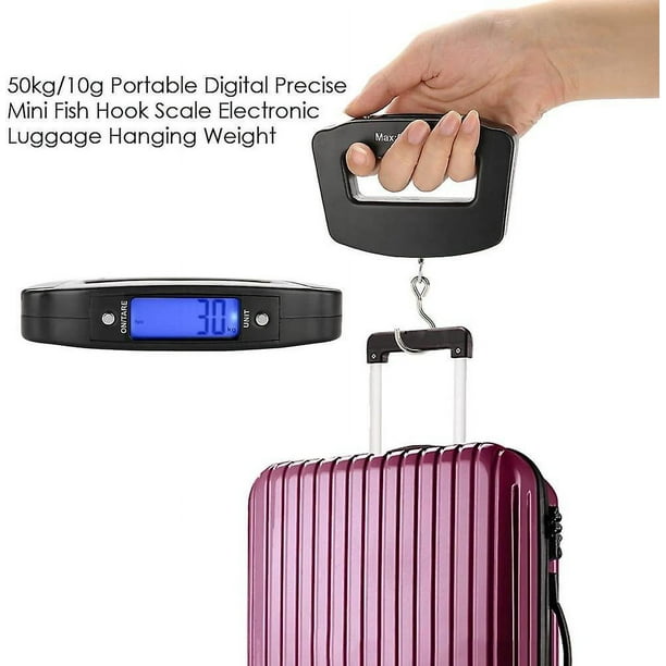 Báscula digital de equipaje con pantalla LCD retroiluminada portátil, báscula  maletas de viaje, cocina, pesca y