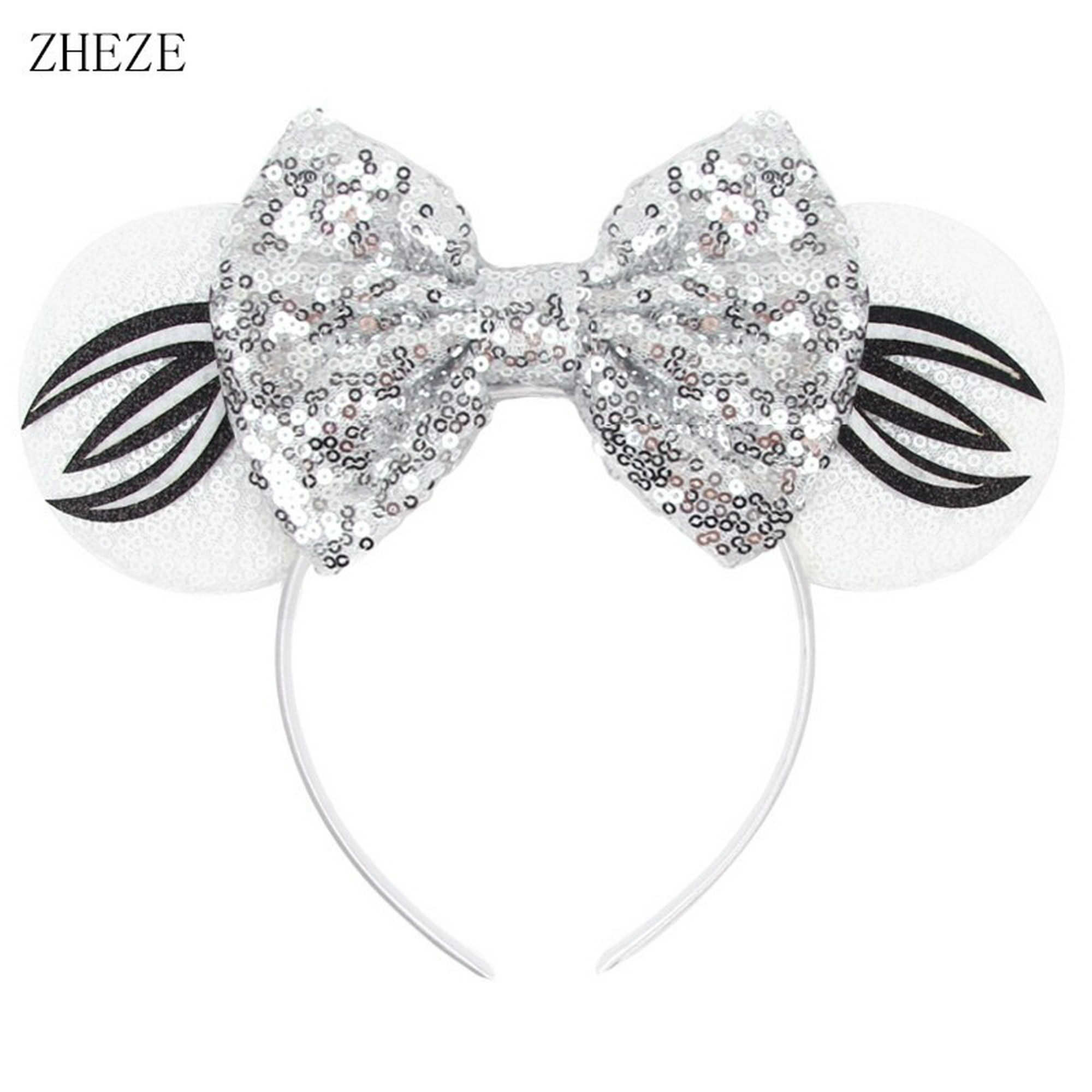 Diadema con orejas de ratón de Disney para niña, Diadema con lazo de  lentejuelas para Halloween, accesorios para el cabello para fiesta de  Cosplay, 2023 Fivean unisex