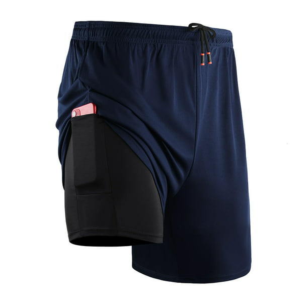 Pantalones cortos de entrenamiento 2 en 1 para hombre Bolsillos de secado  rápido Baloncesto Correr yeacher