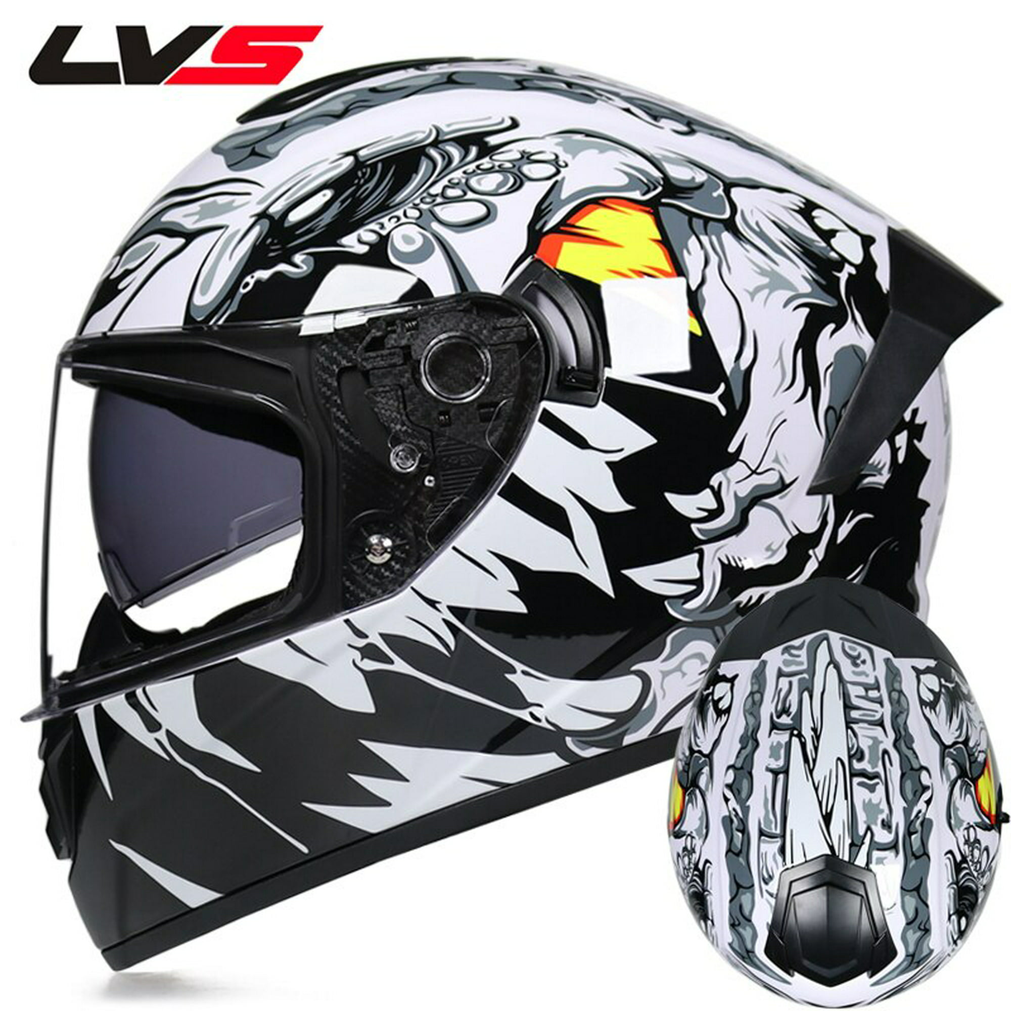 LVS-Cascos de cara completa para motocicleta, cascos de doble