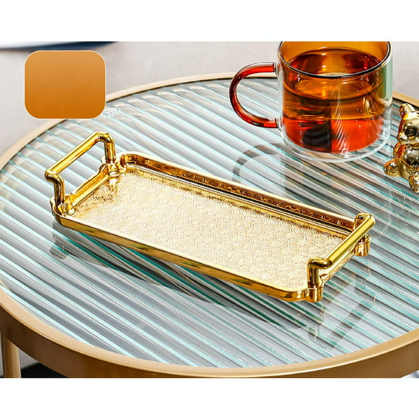  Bandeja decorativa de té de café turco dorado, bandeja de  decoración de mesa, bandeja de centro de mesa, bandeja de mesa de comedor,  bandeja de decoración de encimera de cocina, bandeja