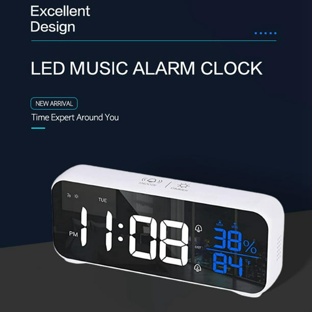 Reloj despertador del proyector, reloj despertador digital de moda, reloj  despertador digital led con estación de tiempo / pantalla lcd / temperatura  y fecha / carga USB / 12
