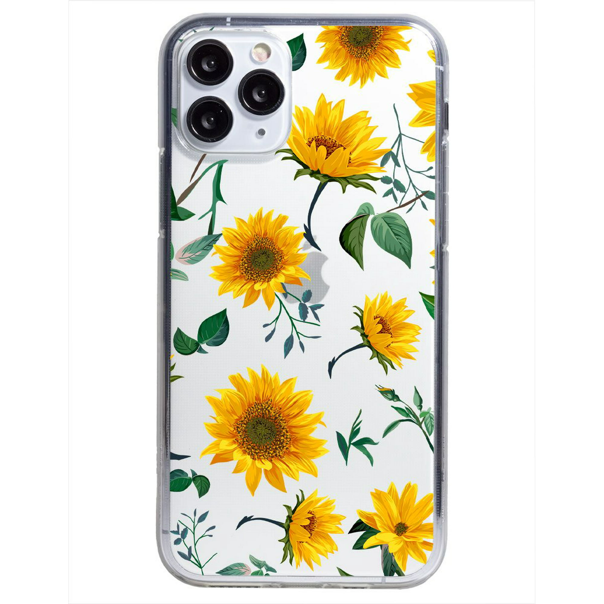 Funda para iphone 11 pro max flores girasoles, uso rudo, instacase protector para iphone 11 pro max antigolpes, case flores girasoles
