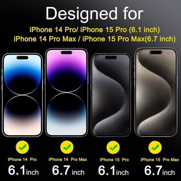 Ferilinso [Paquete de 6] Protector de lente de cámara para iPhone 14 Pro  Max iPhone 15 Pro Max iPhone 14 Pro iPhone 15 Pro Accesorios Cubierta de  pantalla de cámara Vidrio 9H