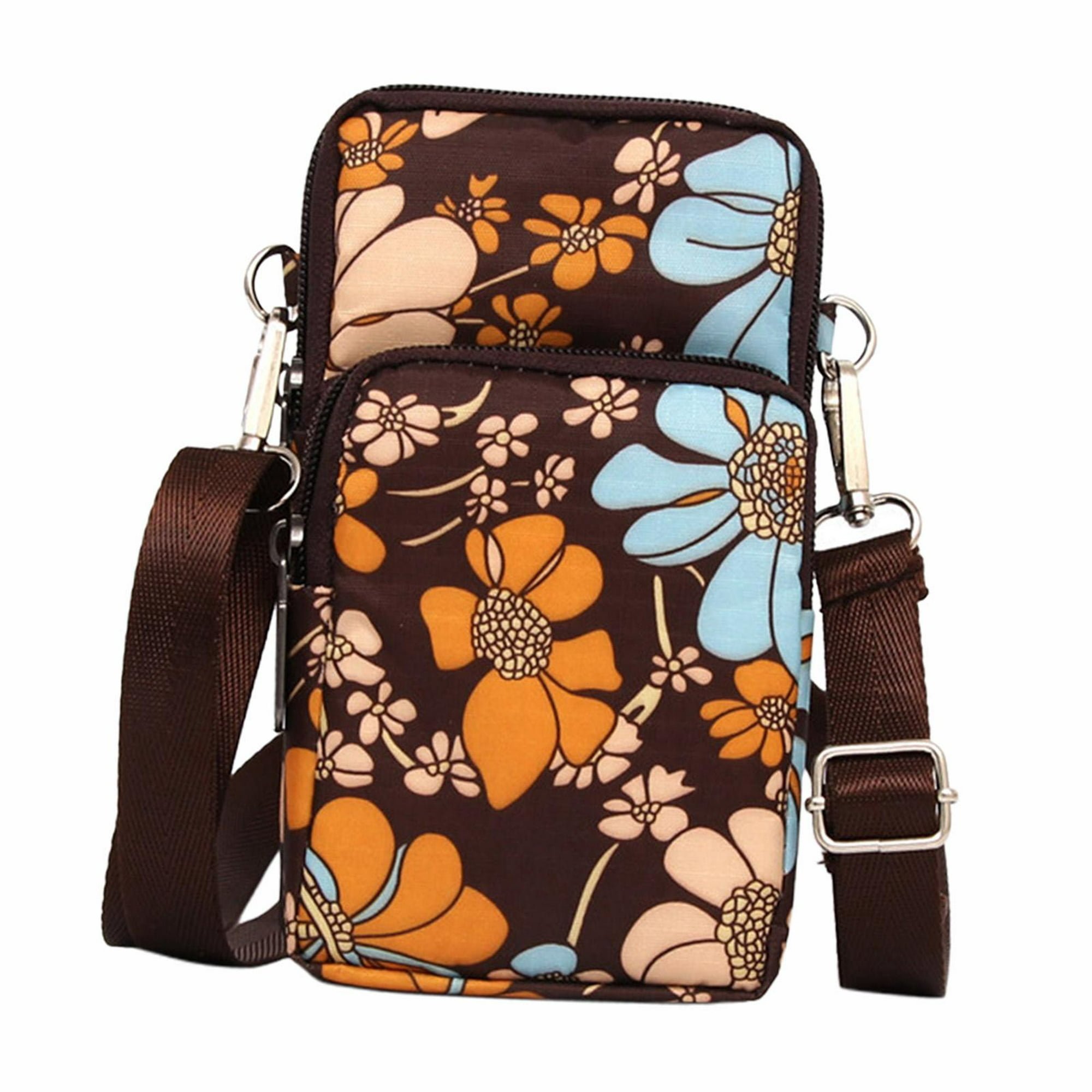 Multi bolsillos bolso bandolera casual que choca colores bolsos de cuero  con asa superior para el teléfono móvil cosméticos llavero
