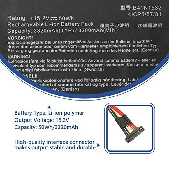 antiee b41n1532 laptop bateria compatible con asus q504u q504ua q504uak q534ua zenbook flip ux560 ux antiee