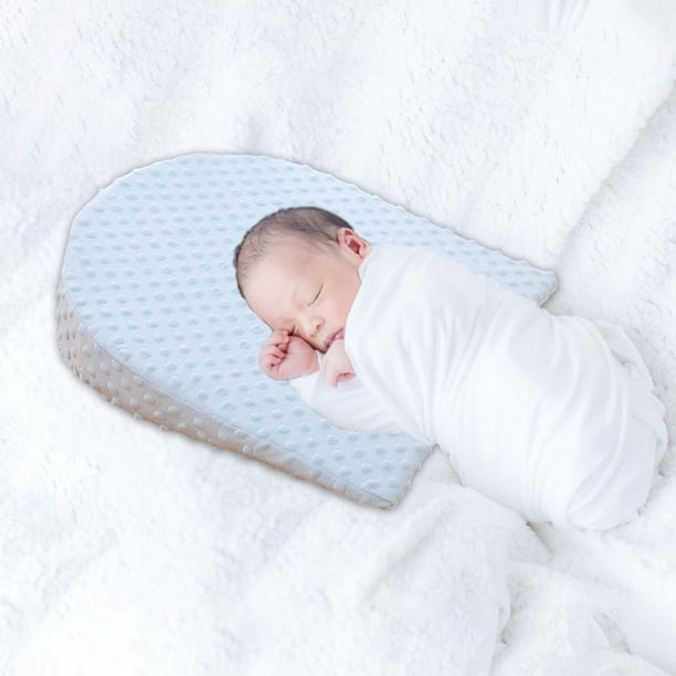 Cuna nido para bebé FAMILY con almohada alargada color azulada