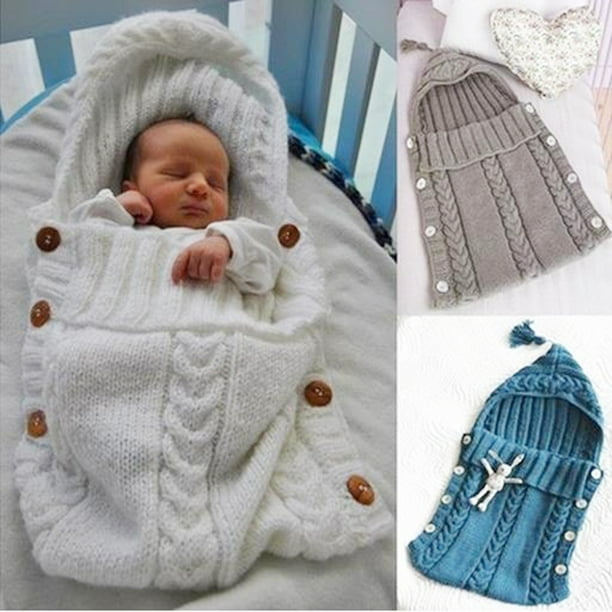 Manta colorida para bebé recién nacido, manta tejida a mano para bebés y  dormir , dormir, envoltu marrón Sunnimix Saco de dormir ropa de época