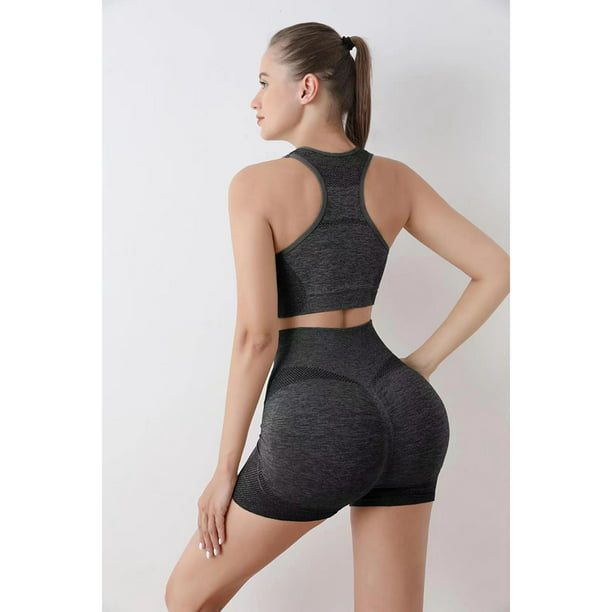 Conjunto De Yoga Trajes de ropa deportiva para mujer Traje deportivo sin  costuras portátil Artículos deportivos elásticos