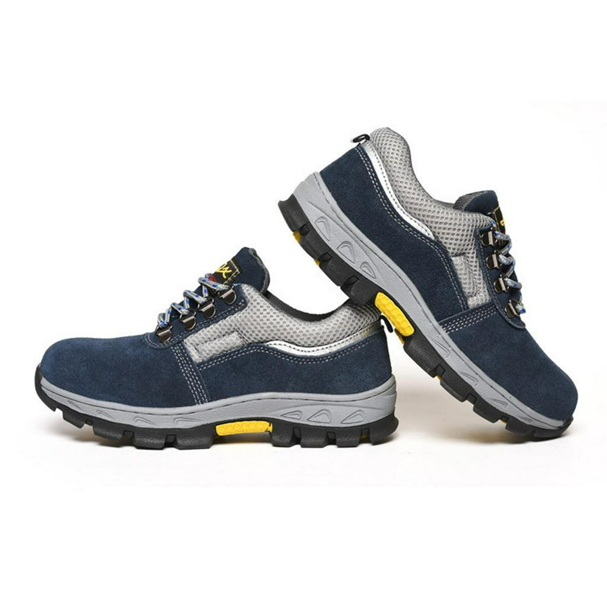 Zapatos de seguridad para hombres, con puntera de acero, zapatos de trabajo  ligeros, transpirables, industriales (color: azul, talla: 7 de EE. UU.)