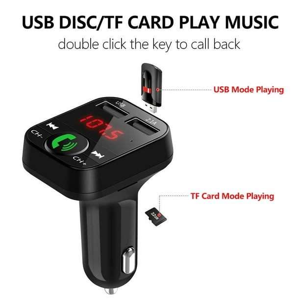 Comprar PDTO Nuevo Adaptador Bluetooth para Coche Transmisor FM Receptor  MP3 Cargador USB inalámbrico PD