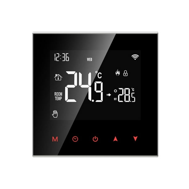 Termostato Controlador de temperatura del termostato inteligente WiFi  Control de botón programable semanal / Aplicación móvil / Control de voz  Compatible con Alexa / Google Home, para calentamiento de Irfora Termostato