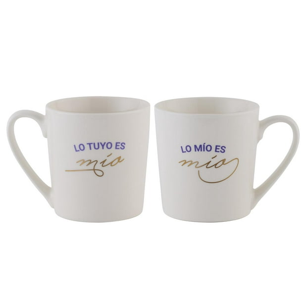 Juego de 6 tazas de café de cerámica de 12 onzas, color blanco elegante con  soporte, soporte para tazas, soporte para tazas, estante organizador de