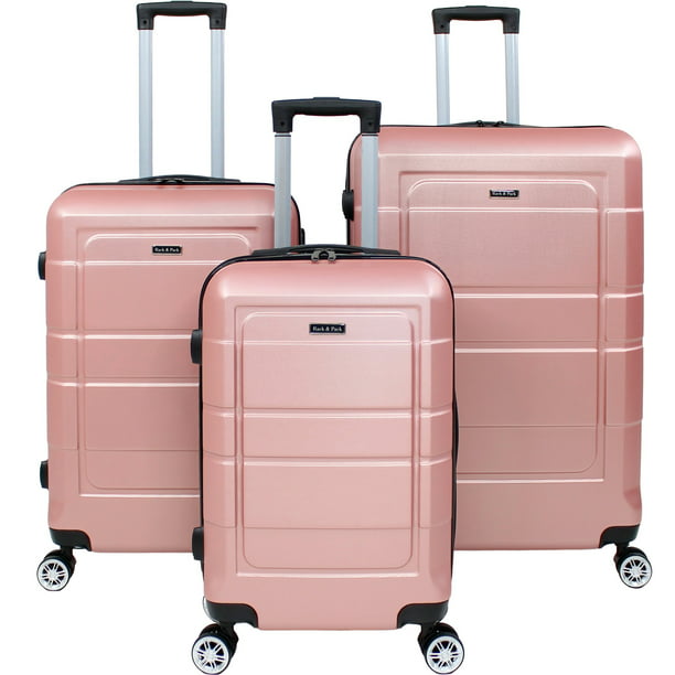 Wald Imports - Juego de 3 maletas de cartón - Cajas de almacenamiento  decorativas - Juego de maletas para decoración, almacenamiento y más (rosa  y