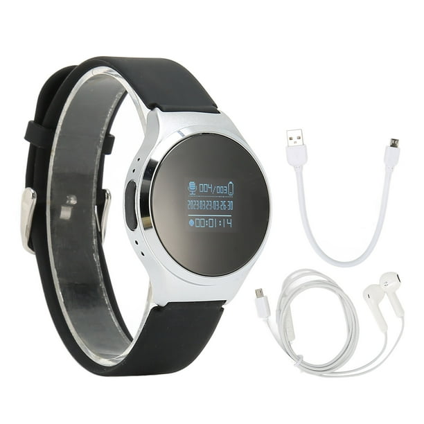 Reloj grabador 16GB Cancelación de ruido Grabación 13H Pulsera digital  Grabadora de voz con visualización de tiempo NikouMX