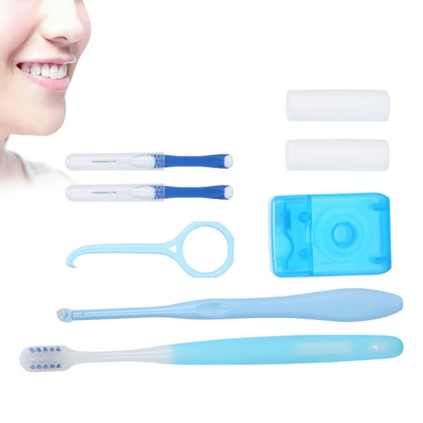 Kit de limpieza de frenillos para dientes, kit de cepillo de dientes de  ortodoncia portátil, kit de viaje dental para cuidado bucal, cepillo